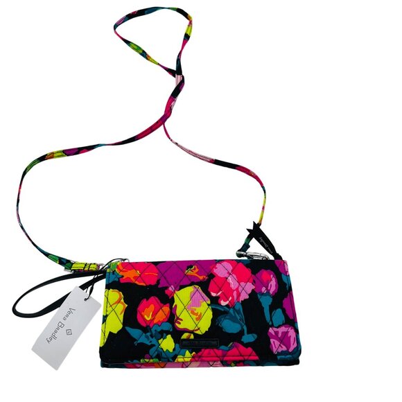 Vera Bradley RFID Wallet Crossbody Hilo Meadow Floral - Picture 2 of 5